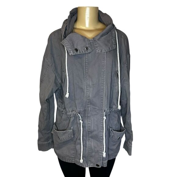 Margot Gray Hooded Oversized Parka utility jacket large - Picture 3 of 7